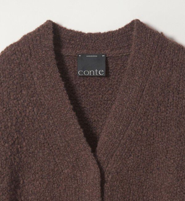 conte「＜conte＞ミックス ブークレー Vネックカーディガン」|カーディガン|
