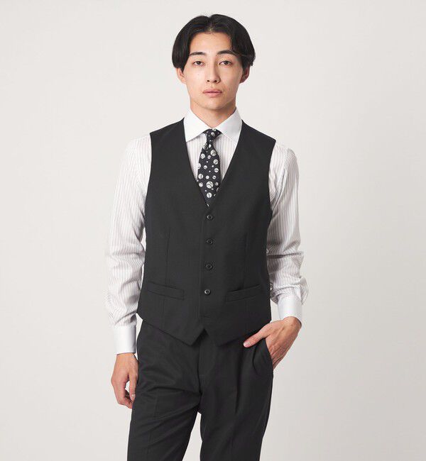 UNITED ARROWS green label relaxing「A+ TWPU サージ スリム 5B セットアップベスト」|スーツ|BLACK