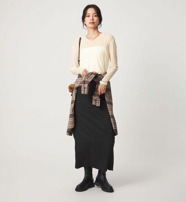 UNITED ARROWS green label relaxing「チュール シアー フード プルオーバー カットソー」|Tシャツ・カットソー|