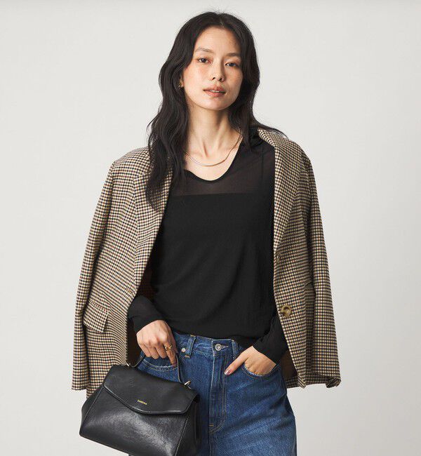 UNITED ARROWS green label relaxing「チュール シアー フード プルオーバー カットソー」|Tシャツ・カットソー|