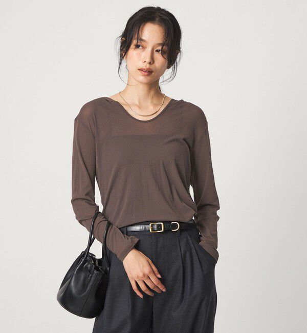 UNITED ARROWS green label relaxing「チュール シアー フード プルオーバー カットソー」|Tシャツ・カットソー|