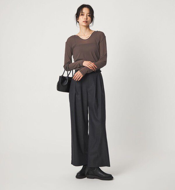 UNITED ARROWS green label relaxing「チュール シアー フード プルオーバー カットソー」|Tシャツ・カットソー|