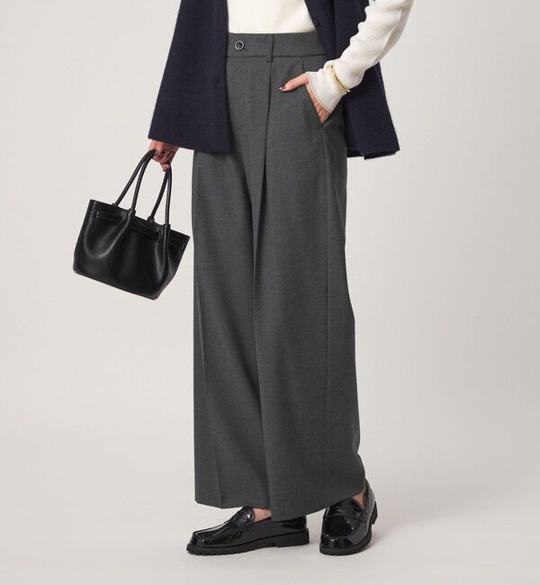 UNITED ARROWS green label relaxing「［size SHORT/TALLあり］Daily Chic サキソニー ワイド パンツ」|スラックス|