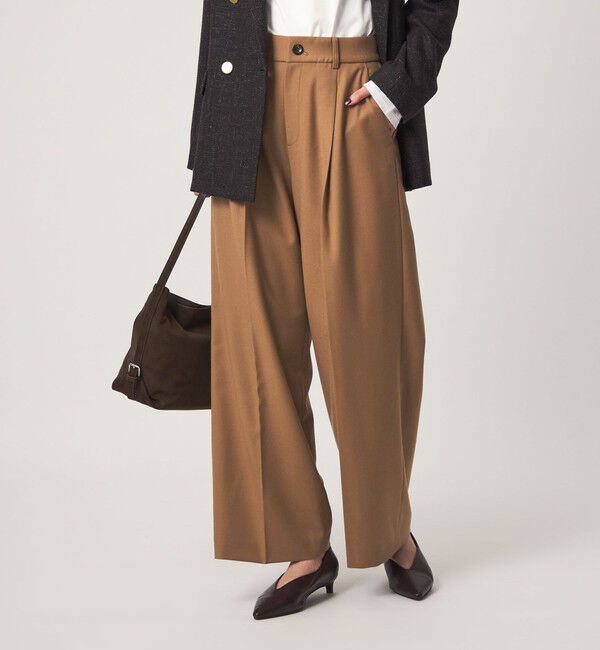 UNITED ARROWS green label relaxing「［size SHORT/TALLあり］Daily Chic サキソニー ワイド パンツ」|スラックス|