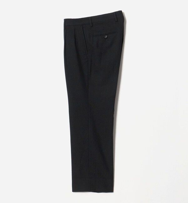 UNITED ARROWS green label relaxing「ホームスパン 2プリーツ ワイド スラックス」|スラックス|BLACK