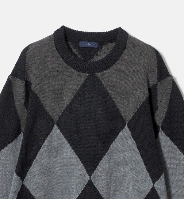 UNITED ARROWS green label relaxing「＜GIM＞アーガイル 7G クルーネック ニット」|ニット・セーター|