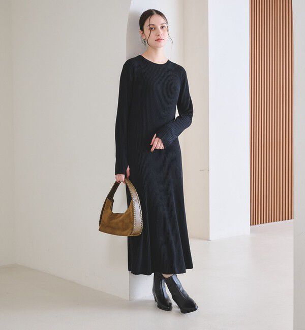 BEAUTY&YOUTH UNITED ARROWS「【WEB限定 Wardrobe DAILY MINIMAL】リブニット フレアワンピース」|ワンピース|