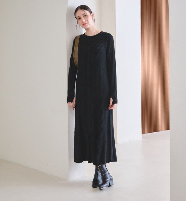 BEAUTY&YOUTH UNITED ARROWS「【WEB限定 Wardrobe DAILY MINIMAL】リブニット フレアワンピース」|ワンピース|