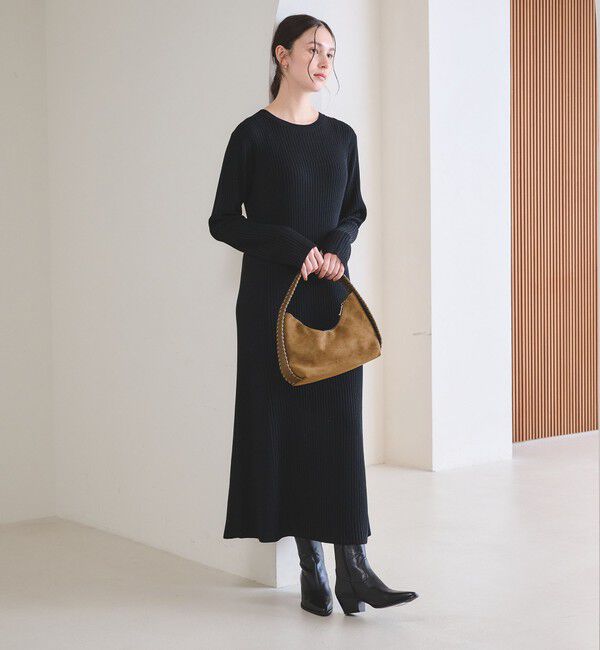 BEAUTY&YOUTH UNITED ARROWS「【WEB限定 Wardrobe DAILY MINIMAL】リブニット フレアワンピース」|ワンピース|