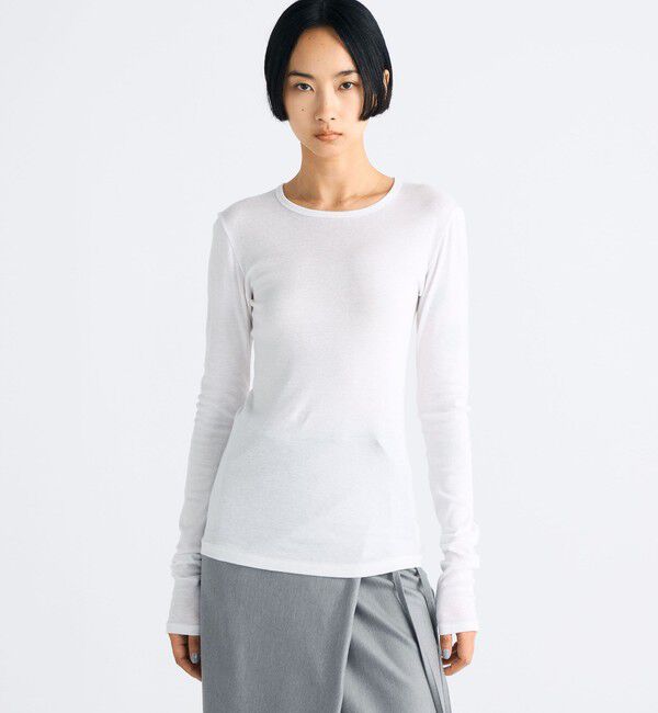 Edition「コットンシルクフライス クルーネックトップ」|Tシャツ・カットソー|
