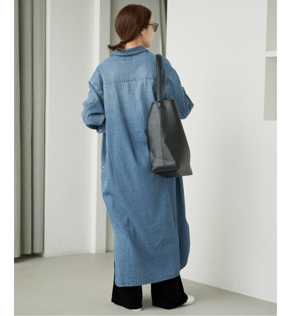 SLOBE IENA「《シリーズあり》LEDENIM BDU デニムシャツワンピース」|ワンピース|