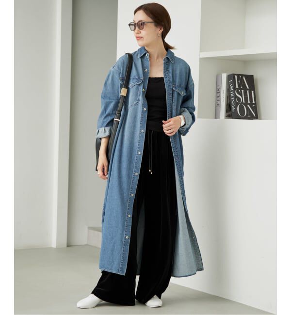 SLOBE IENA「《シリーズあり》LEDENIM BDU デニムシャツワンピース」|ワンピース|