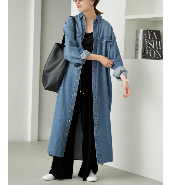 SLOBE IENA「《シリーズあり》LEDENIM BDU デニムシャツワンピース」|ワンピース|
