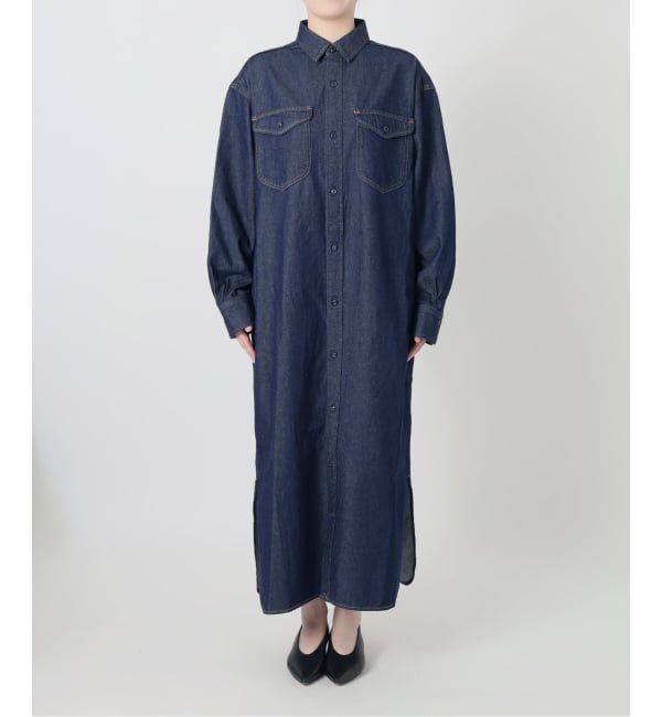 SLOBE IENA「《シリーズあり》LEDENIM BDU デニムシャツワンピース」|ワンピース|