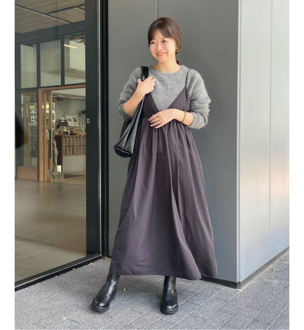 SLOBE IENA「《WEB限定/追加》タフタギャザーキャミワンピース」|ワンピース|