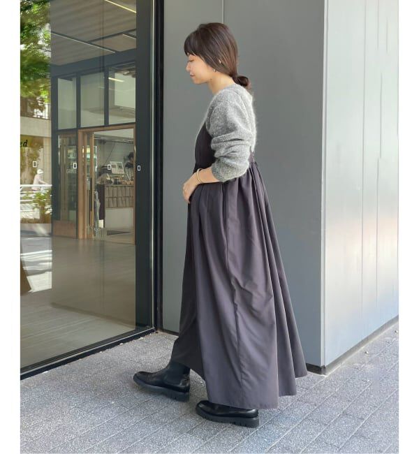 SLOBE IENA「《WEB限定/追加》タフタギャザーキャミワンピース」|ワンピース|