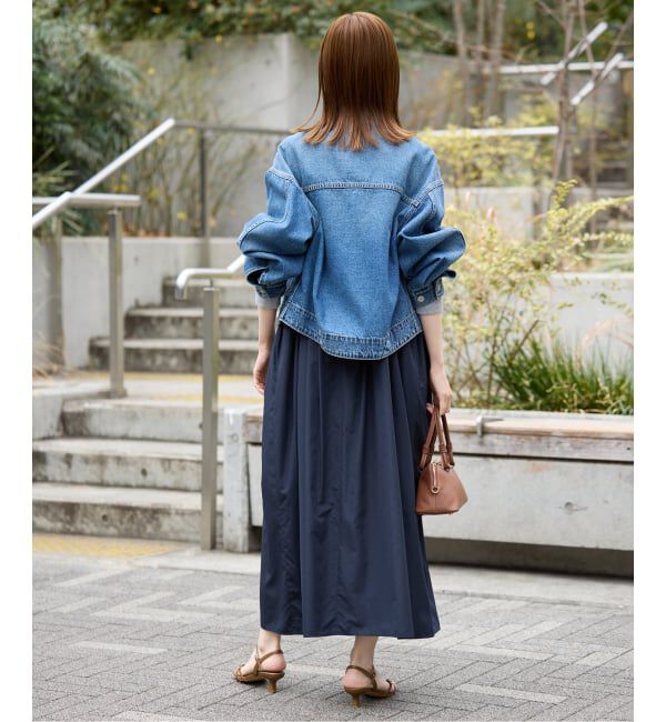 SLOBE IENA「《WEB限定/追加》タフタギャザーキャミワンピース」|ワンピース|