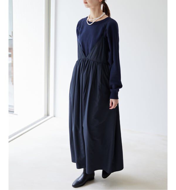 SLOBE IENA「《WEB限定/追加》タフタギャザーキャミワンピース」|ワンピース|