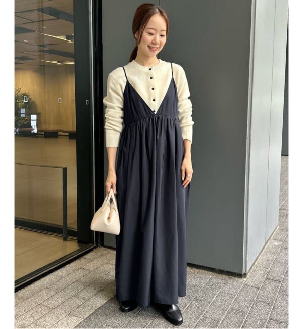 SLOBE IENA「《WEB限定/追加》タフタギャザーキャミワンピース」|ワンピース|