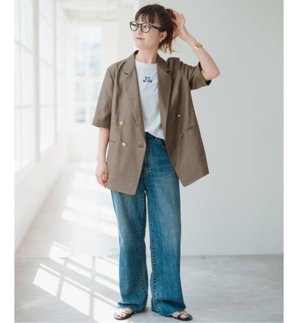 Spick and Span「《一部店舗+WEB限定 / 追加2》ドライクロスハーフスリーブジャケット」|テーラードジャケット|