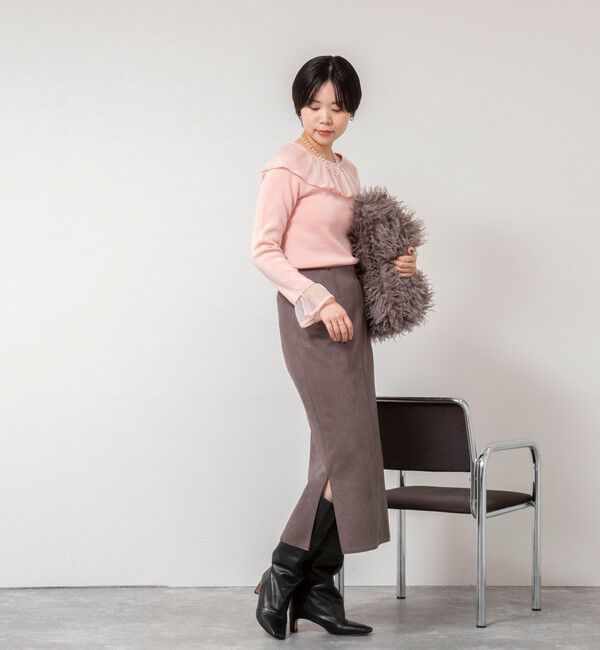 NOLLEY'S sophi「《手洗い可能》シアーフリル総針プルオーバー」|ニット・セーター|