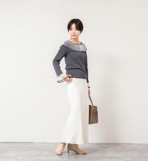 NOLLEY'S sophi「《手洗い可能》シアーフリル総針プルオーバー」|ニット・セーター|