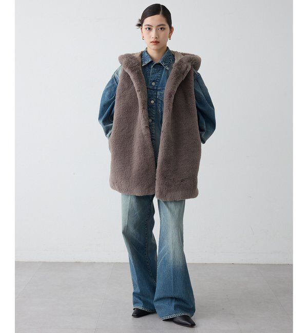  「〈WEB＆一部店舗限定〉【THE PAUSE】フェイクレッキスフードジレ」|ベスト・ジレ|