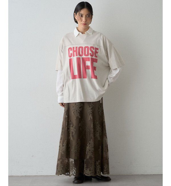  「【KATHARINE HAMNETT】スローガンフットボールTシャツ」|Tシャツ・カットソー|