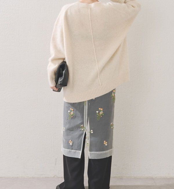  「ビジュー刺繍スカート」|スカート|