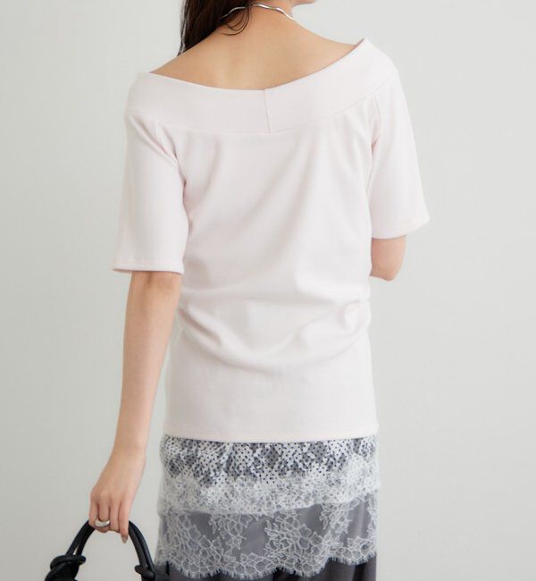  「プレート付きワイドネックT」|Tシャツ・カットソー|