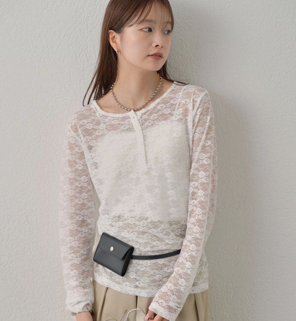  「〈新色ホワイト2〉【インナー使いに優秀アイテム/7色展開】シアーヘンリーロンT」|Tシャツ・カットソー|