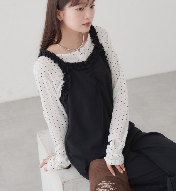  「〈新色ホワイト2〉【インナー使いに優秀アイテム/7色展開】シアーヘンリーロンT」|Tシャツ・カットソー|