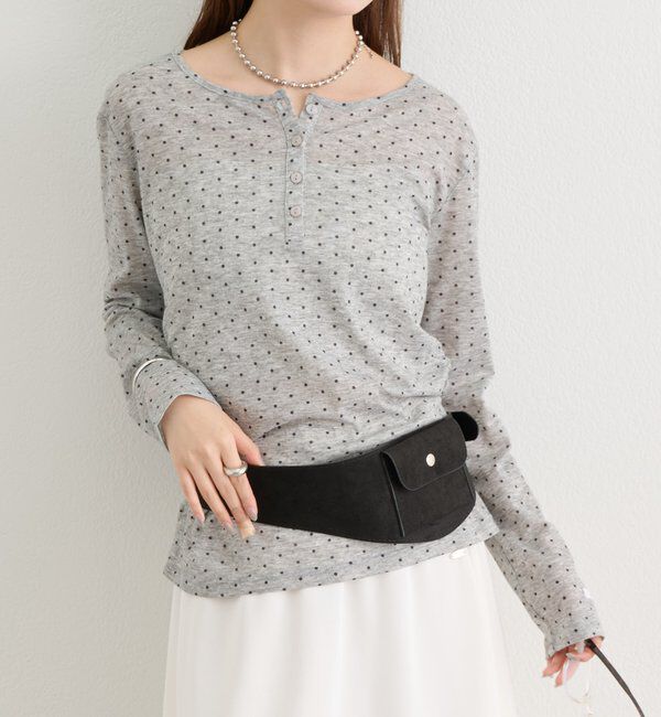  「〈新色ホワイト2〉【インナー使いに優秀アイテム/7色展開】シアーヘンリーロンT」|Tシャツ・カットソー|
