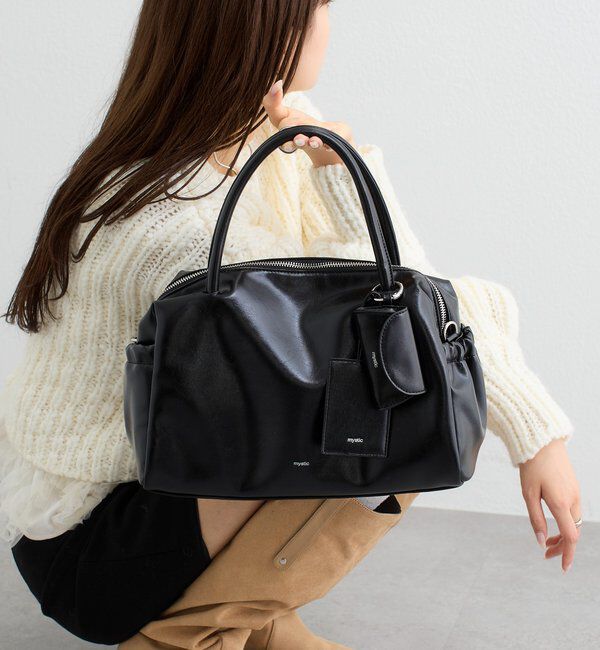  「サイドポケットボストンBAG」|ボストンバッグ|ブラック