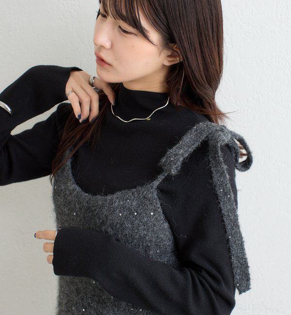  「ラメニットミニワンピース」|ワンピース|