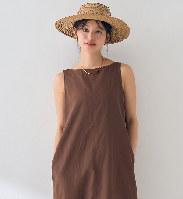 Rouge vif「麻混ノースリーブ 後ろタックワンピース」|ワンピース|
