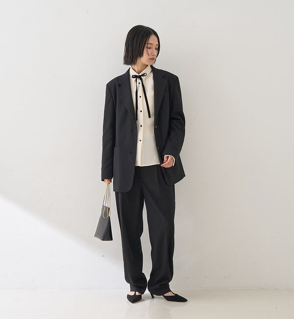 Rouge vif「【セットアップ対応】メンズライクウール混サキソニーテーパードパンツ」|その他|