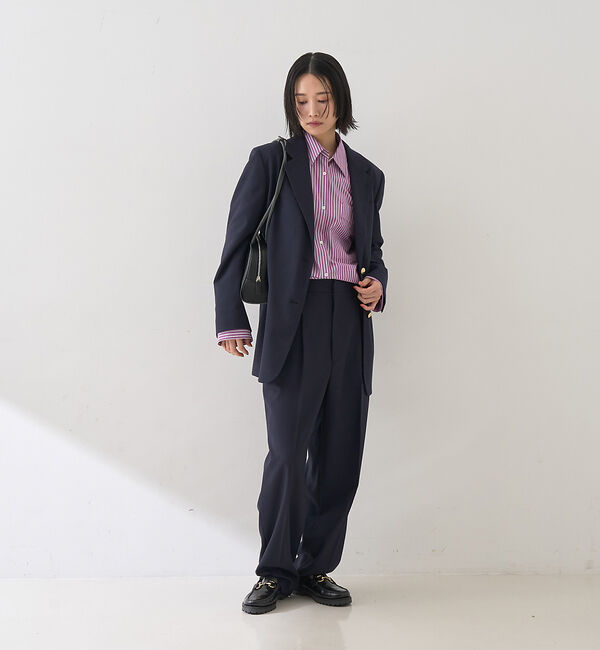 Rouge vif「【セットアップ対応】メンズライクウール混サキソニーテーパードパンツ」|その他|