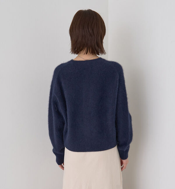 Rouge vif「フォックスウールクルーネッククルミ釦カーディガン」|カーディガン|