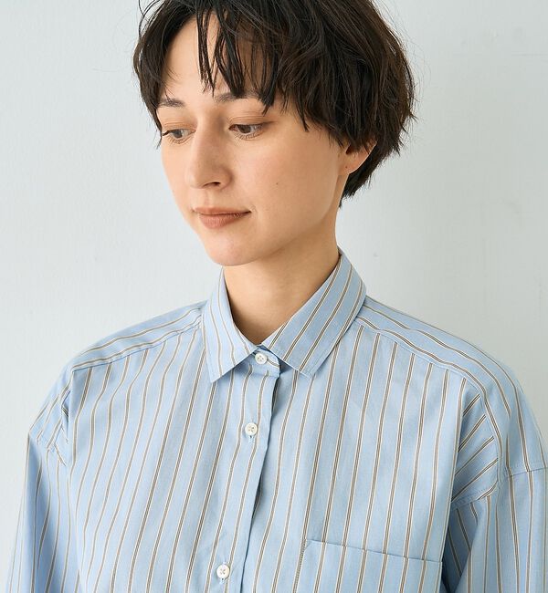 Rouge vif「ストライプメンズライクコットンシャツ」|シャツ・ブラウス|
