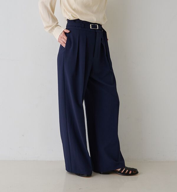 Rouge vif「【新色登場】【一部店舗限定】【3サイズ展開】ベルト付きハイウエストタックパンツ」|その他|