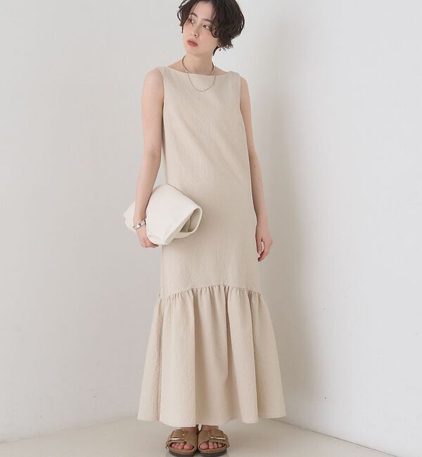 Rouge vif「【2026SS新作】【一部店舗限定】ニュアンスファブリックワンピース」|ワンピース|ベージュ