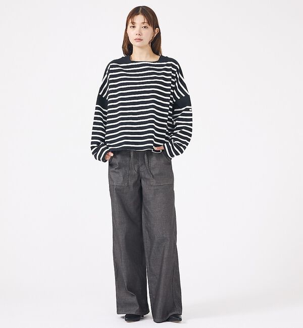 Rouge vif「【MONT KEMMEL/モン ケメル】ワイドバスクシャツ / ボーダーロングス」|Tシャツ・カットソー|