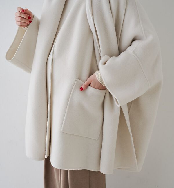 Rouge vif「【2サイズ展開】ストール/マフラー付き変形リバーコート」|その他|