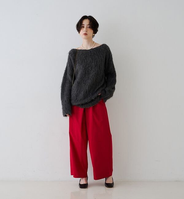 Rouge vif「【撥水加工】アシメトリーストレッチツイルタックコクーンパンツ」|その他|