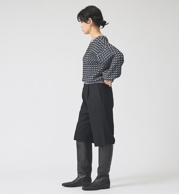 Rouge vif「【REMME/レメ】レザーフラットロングブーツ」|ショートブーツ|