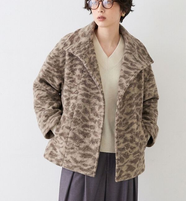 Rouge vif「【2026AW新作/2サイズ展開】ウール混ショート丈スライバーコート/チェック/」|その他|