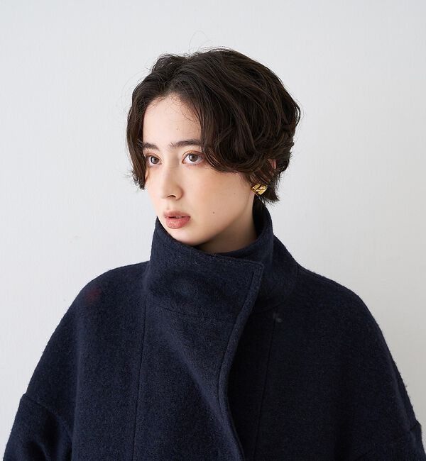 Rouge vif「【2026AW新作/2サイズ展開】ウール混ショート丈スライバーコート/チェック/」|その他|