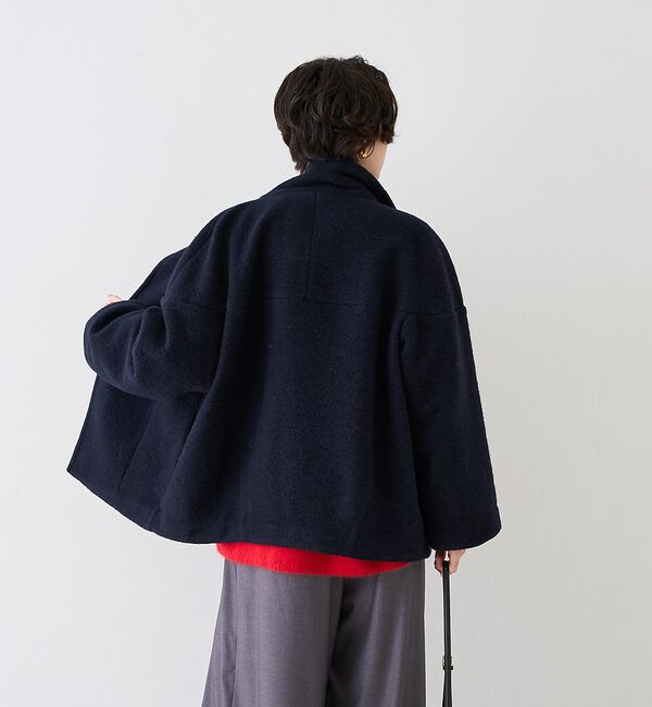 Rouge vif「【2026AW新作/2サイズ展開】ウール混ショート丈スライバーコート/チェック/」|その他|