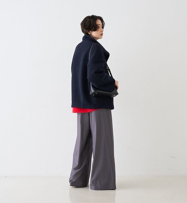 Rouge vif「【2026AW新作/2サイズ展開】ウール混ショート丈スライバーコート/チェック/」|その他|